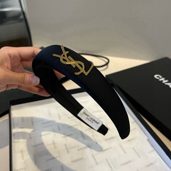 Yves Saint Laurent Black and Gold Headband - Picture 6 of 8